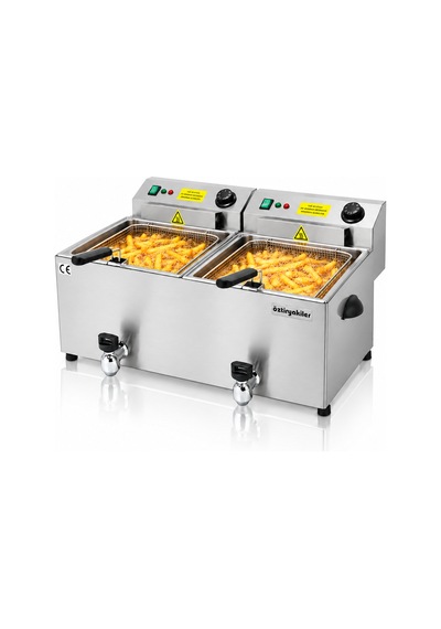 Öztiryakiler Of10ds Elektrikli Tahliye Vanalı 10+10 Litre Fritöz 220v