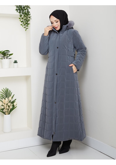 Eslemnur Nova Kumaş Şişme Mont 135cm Füme