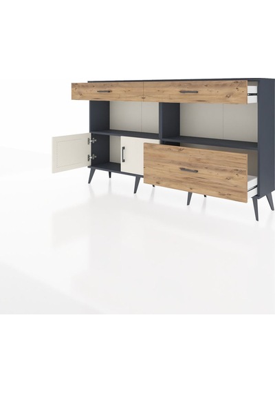 Arges Konsol 2 Raflı 3 Çekmeceli 2 Kapaklı 176x30x99 Antrasit-ayt Antrasit-aytaşı/çam Arges Konsol 2 Raflı 3 Çekmeceli 2 Kapaklı 176x30x99 Antrasit-ayt Antrasit-aytaşı/çam