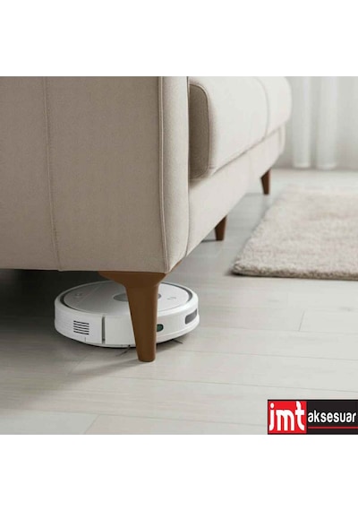 Aspen 15 Cm Ceviz 20 Adet Mobilya Ayağı Robot Süpürgeye Uyumlu Koltuk Tv Ünitesi Konsol Ayağı Kahverengi