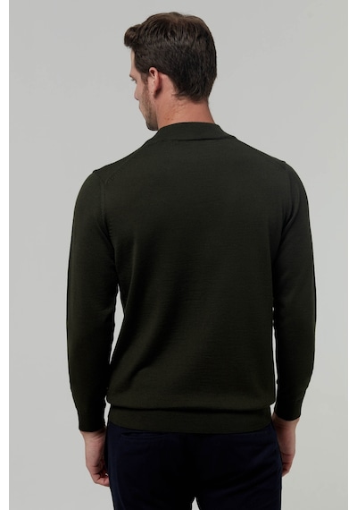 D's Damat Ds Damat Regular Fit Haki Düz Örgü Yün Karışımlı Triko Kazak 1hf060636275m Haki