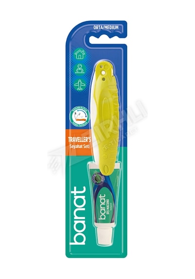 5 Adet Banat Seyahat Seti 15 Ml Macun + Pocket Diş Fırçası Orta