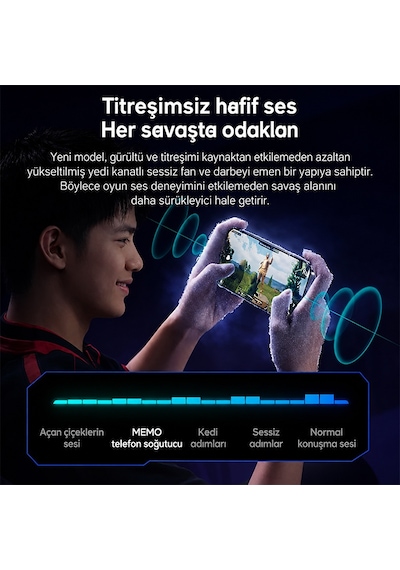 Memo Cx20 İos Android Soğutucu 20w Manyetik Rgb Telefon Soğutucu Anında Hızlı Soğutma,sessiz Fan Soğutma - Beyaz