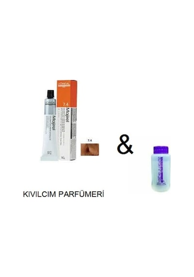 Loreal Majirel 7.4 Kumral Bakır Saç Boyası & Oksidanı Ile