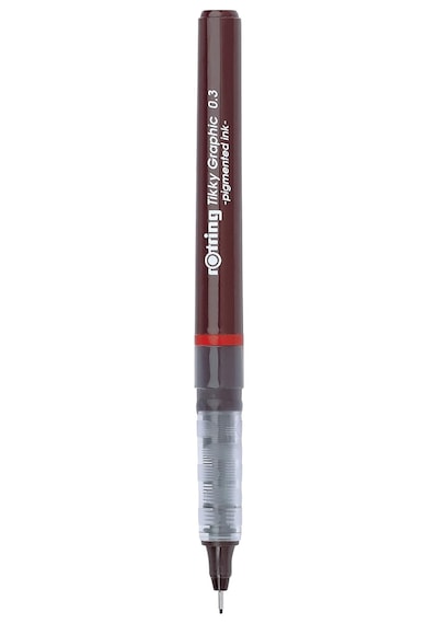 1904753 Tikky Grafik Fiber Uçlu Kalem, Siyah Mürekkep, Kahverengi Gövde, 0.3 Mm