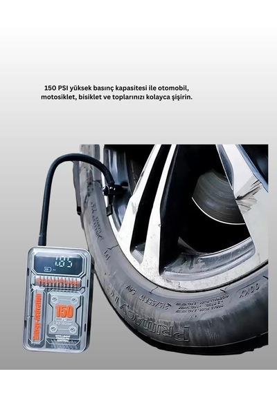 6000mah Bataryalı Led Ekranlı Akıllı Hava Kompresörü Cn