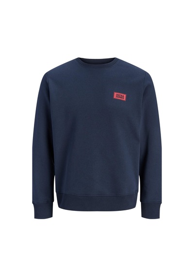Jack & Jones Jjrush Erkek Sweatshirt Bisiklet Yaka Rahat Günlük Pamuklu Lacivert