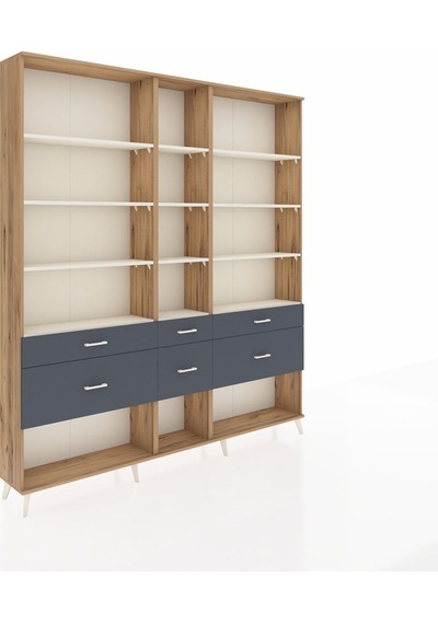 Arges Dolap 12 Raflı 6 Çekmeceli 220x30x243 Çam-aytaşı/antrasit Aytası/antrasıt Arges Dolap 12 Raflı 6 Çekmeceli 220x30x243 Çam-aytaşı/antrasit Aytası/antrasıt