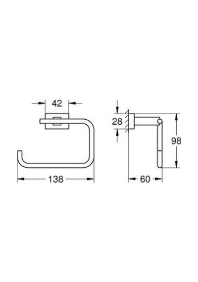 Grohe Essentials Cube Tuvalet Kağıtlığı - 40507al1 Siyah