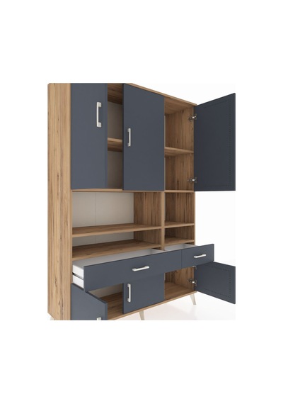 Hyperion Dolap 8 Raflı 2 Çekmeceli 6 Kapaklı 132x44x195 Çam-antrasit/antrasit Antrasıt/antrasıt Hyperion Dolap 8 Raflı 2 Çekmeceli 6 Kapaklı 132x44x195 Çam-antrasit/antrasit Antrasıt/antrasıt