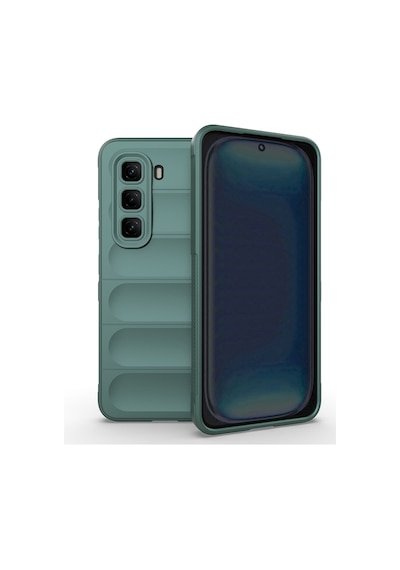 Mobilteam İnfinix Hot 50 4g Kılıf Esnek Tpu Oyuklu Arka Yüzey Tasarımlı Etnik Silikon Siyah