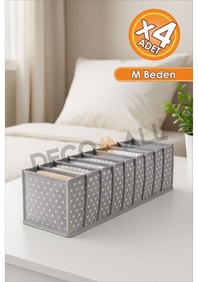 4 Adet 11 Gözlü Gri Benekli Çekmece Içi Düzenleyici Organizer Çok Amaçlı 42 X 14 X 14 Cm M Beden Kum Diğer