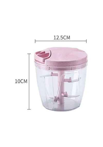 5 Bıçaklı Büyük Boy İpli El Rondosu Pratik Doğrayıcı Chopper 5 Bıçaklı Çek Bırak El Rondosu 1000ml Beyaz