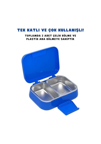 Bento 1030ml Lunchbox Tek Katlı 2 Bölmeli Paslanmaz Çelik Sefer Tası Yemek Kutusu