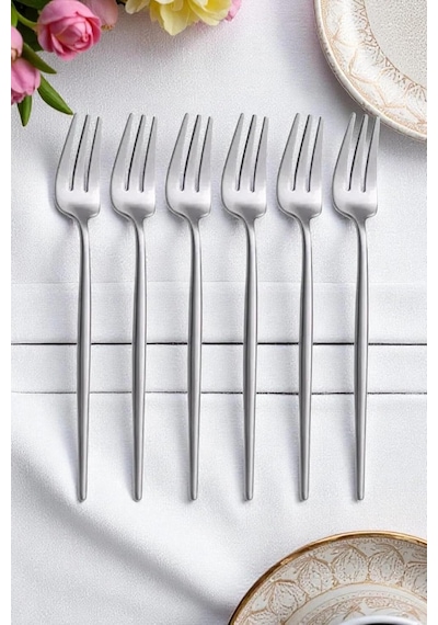 Limon Ve Fondü Çatalı Seti, Gümüş Renk, 6 Parça, Çelik, 13 Cm Diğer