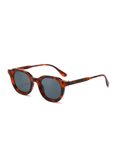 Grovela Leopar Desenli Gri Cam Vintage & Retro Unisex Güneş Gözlüğü