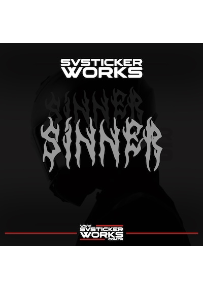 Sinner Kask Sticker Tüm Kasklar Uyumlu Tek Yön 1 Adet Gri