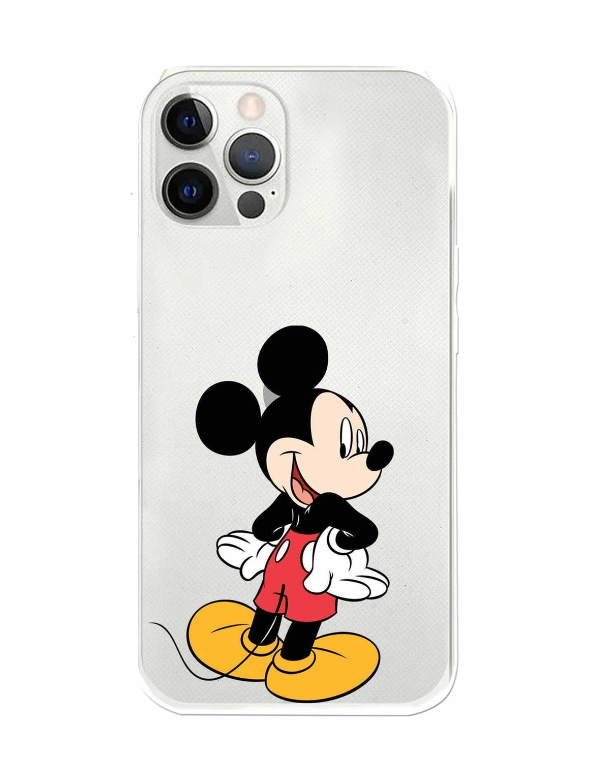 Apple Uyumlu iPhone 12 Pro Kamera Korumalı Kapak Mickey Mouse Tasarımlışeffaf Kılıf Şeffaf