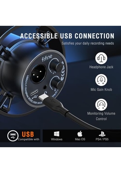 Fifine K688 Usb - Xlr Dinamik Yayıncı Youtuber Bilgisayar Oyuncu Stüdyo Mikrofonu