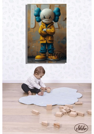 Tekli, Dikey, Kanvas, Dekoratif, Duvar, Tablosu , Çocuk Oyun Odası, Çizgi Karakter, İllüstrasyon,