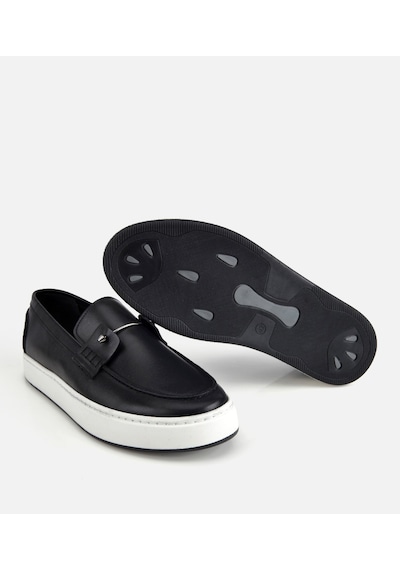 Hotiç Erkek Deri Siyah Metal Detaylı Günlük Loafer 02ayh320290a100 02ayh320290a100 Siyah
