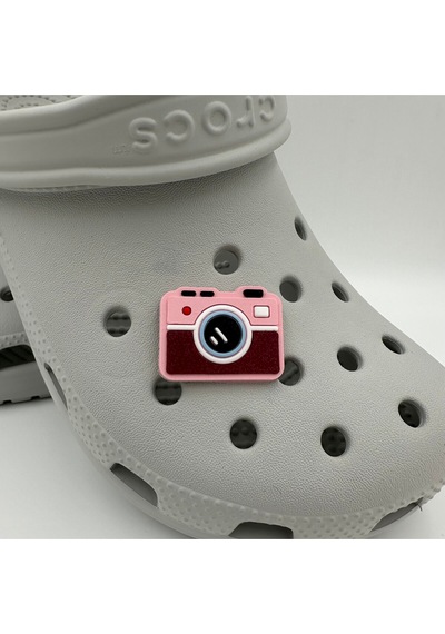 Crocs Terlik Süsü Ve Aksesuarı , Çanta Süsü Jibbitz 3d Kabartma Fotoğraf Makinası 04 Görsel Figür Aksesuar Pembe-beyaz-bordo-siyah