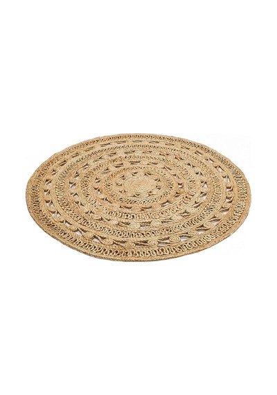 Eko Halı Solo Ca-106 Dhurrıe Xw Yuvarlak veya Oval El Dokuma Naturel Jüt Hasır Halı - 150X150
