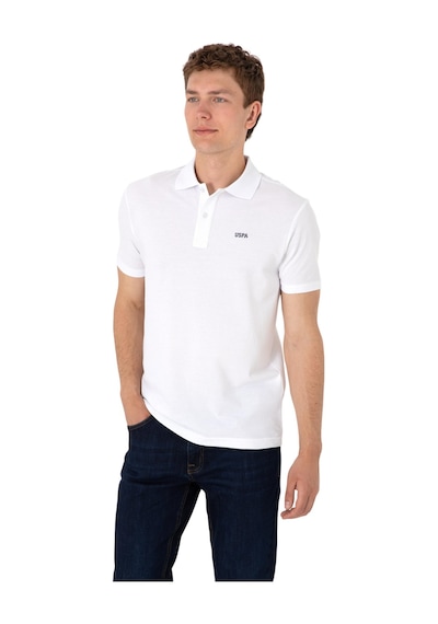 U.S. Polo Assn. Erkek Regular Fit Polo Yaka Basic T-shirt Beyaz
