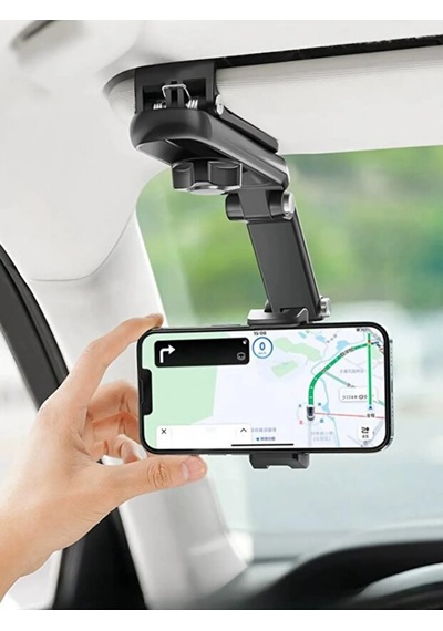 Multifonksiyonel Selfie Çubuklu Araç Güneşliğe Takılan Araç Içi Telefon Tutucu Tripod 1