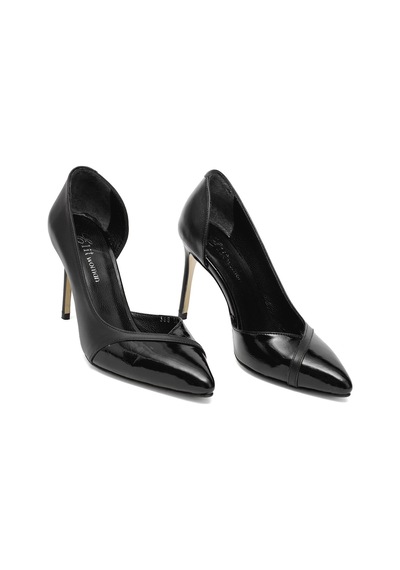 Ayakkabı Fuarı Elit Arlena Kadın Hakiki Deri Stiletto Siyah Siyah