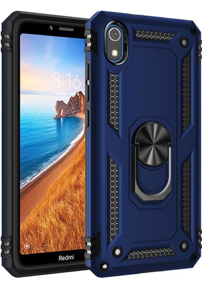 Xiaomi Redmi 7a Uyumlu Kılıf Sofya Yüzüklü Silikon Kapak - Lacivert