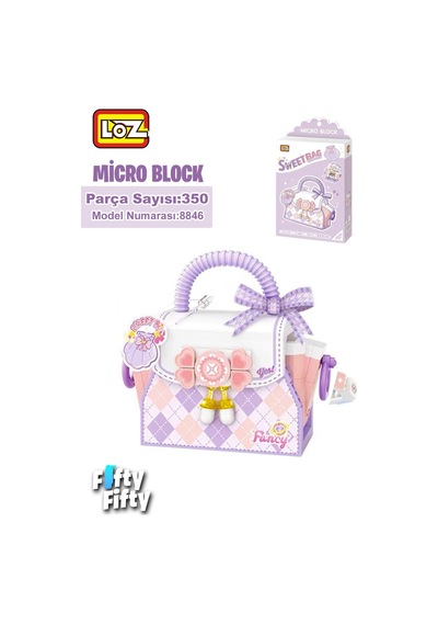 Loz Micro Block Sweet Bag Serisi Mor Çanta 350 Parça Oyuncak Yapım Seti Fflz-8846