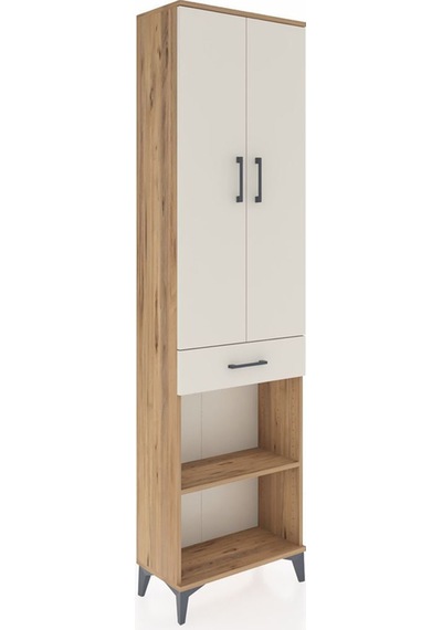 Arges Dolap 3 Raflı Tek Çekmeceli Tek Askılı 60x30x221 Çam-aytaşı Atlas Çam