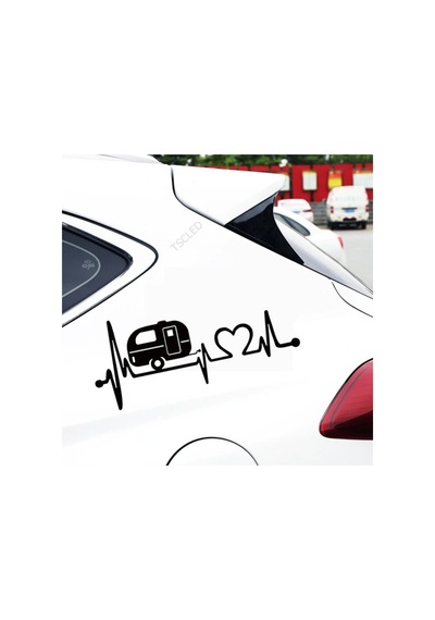 Karavan Aşk Kalp Atışı Araba Sticker Camper