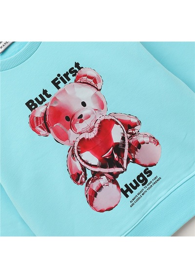 Wanex Kız Çocuk Uzun Kol Kalın Sweatshirt - 32681 Turkuaz