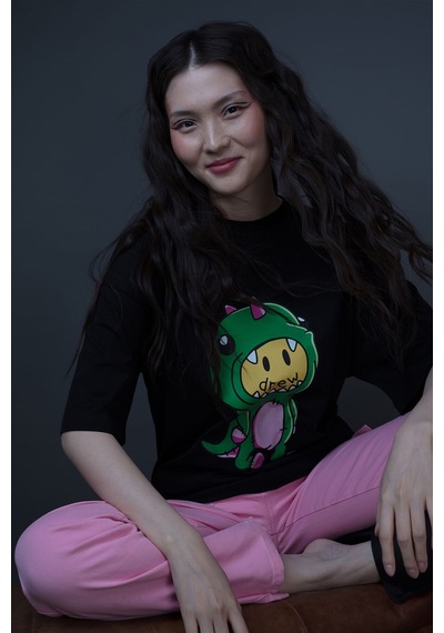 Flood Of Style Unisex Drew Canavar Siyah Tshirt
