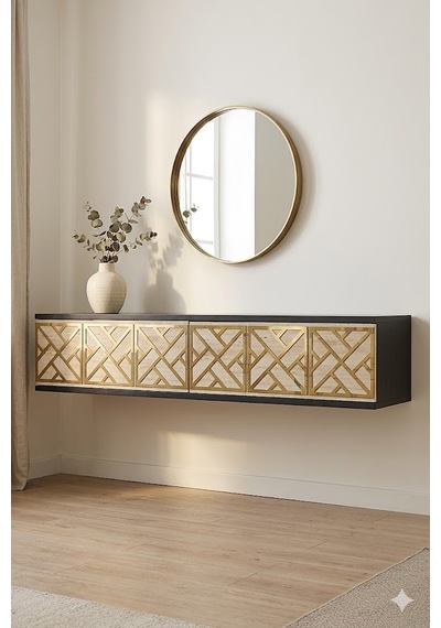 Da1238atg Arex Dresuar , Antre Hol Rafı Antrasit-traverten-gold 120cm Da1238atg Arex Dresuar , Antre Hol Rafı Antrasit-traverten-gold 120cm
