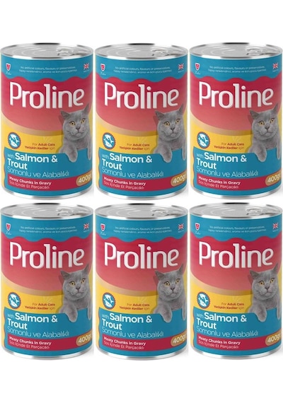 Pro Line Somonlu ve Alabalıklı Yetişkin Kedi Konservesi 6 x 400 G