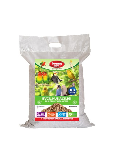 Bonnynice Bonny Nice Doğal Çam Pelet Evcil Kuş Kafes Altlığı 10 Kg 17 Lt 1 Adet