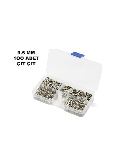 9.5 Mm 100 Adet Metal Çıt Çıt ve Saklama Kutusu
