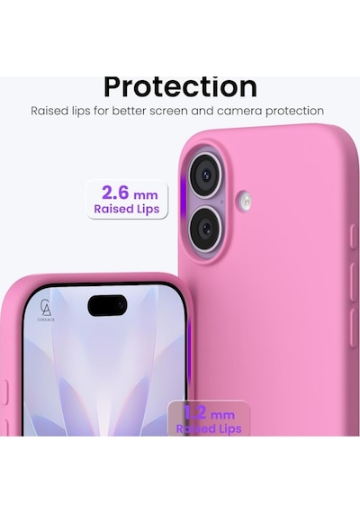 Apple Uyumlu iPhone 17 Içi Kadife Lansman Kılıf Ve Seramik Tam Kaplayan Cam Ekran Koruyucu Açık Pembe
