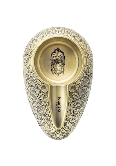 Lubinski Yeni Seri Lion İşleme Metal Tekli Puro Küllüğü - Gold Lb-815