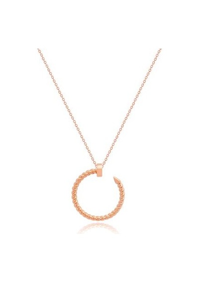 Diamond Line-Gülaylar - Pembe Altın 14 Ayar Çivi Kolye
