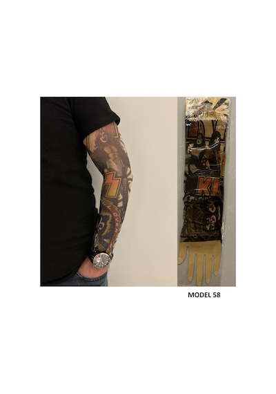 Giyilebilir Dövme 3 Çift 6 Adet Kol Çorap Dövmesi Sleeve Tattoo Set14
