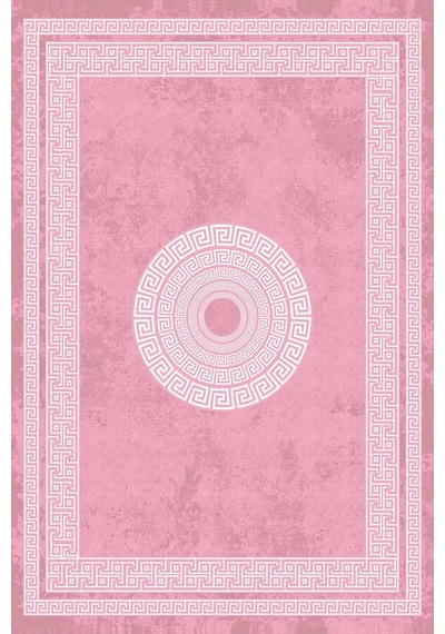 Pembe Çerçeveli Dokuma Leke Tutmaz Masa Örtüsü Mso231n11