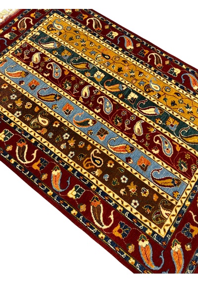 El Dokuma Sıfır Sivas Şal Halısı 123x187 Kök Boya %100 Yün Renkli Halı