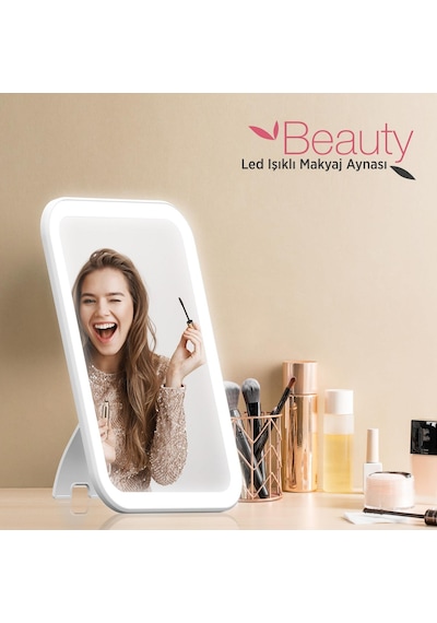 Polosmart Psc 20 Şarjlı Led Işıklı Makyaj Aynası Beyaz Polosmart Psc 20 Şarjlı Led Işıklı Makyaj Aynası Beyaz