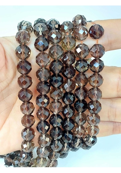 Dumanlı Kuvars Taşı Faset Kesim 8mm Unisex İkili Bileklik