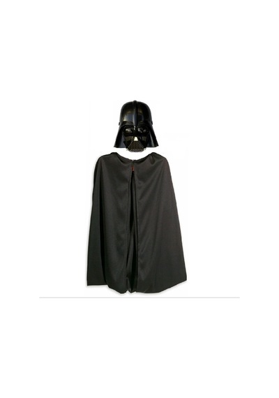Çocuk Boy Yıldız Saşları Star Wars Darth Vadet Maskesi Ve 90 Cm Pelerin Seti Siyah