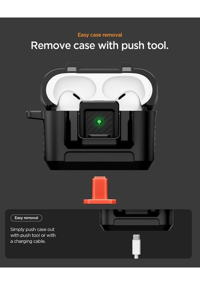 Airpods Pro 3 İle Uyumlu Kılıf Lock Fit Matte Black - Acs09825